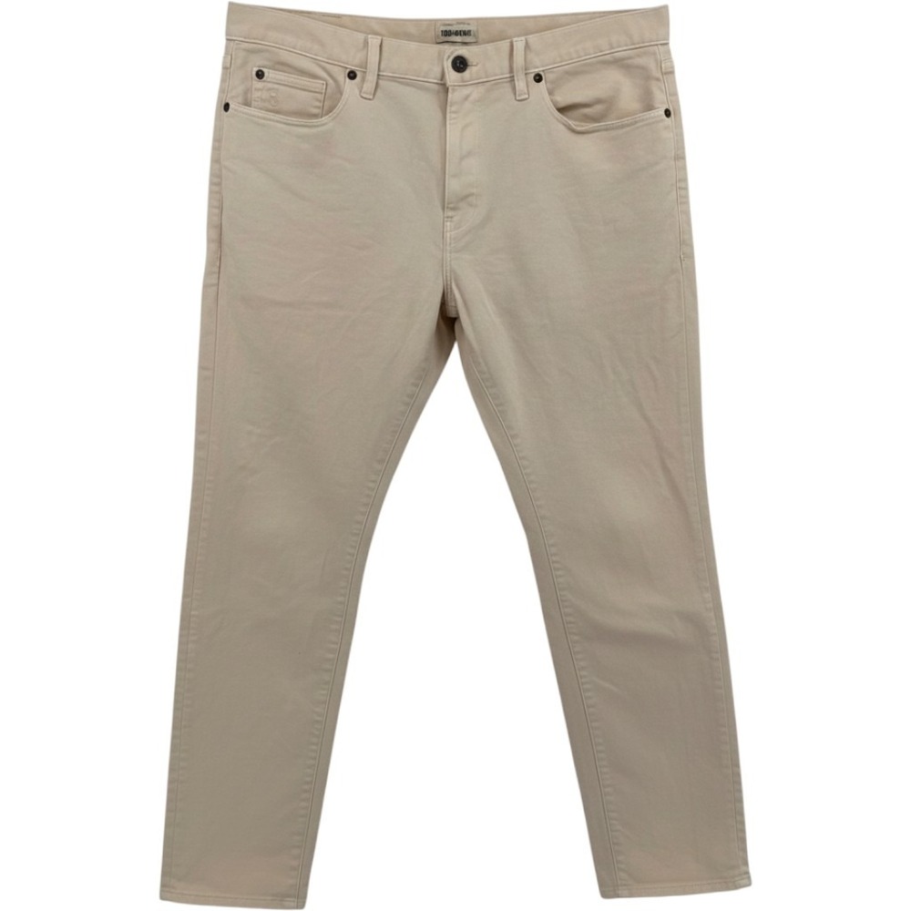 Todd Snyder Chino Mens 36x32 Beige Stretch 5-Pocket Pant Slim Straight JE037785